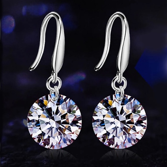 **New 925 Sterling Silver Diamond Earrings - Picture 4 of 7